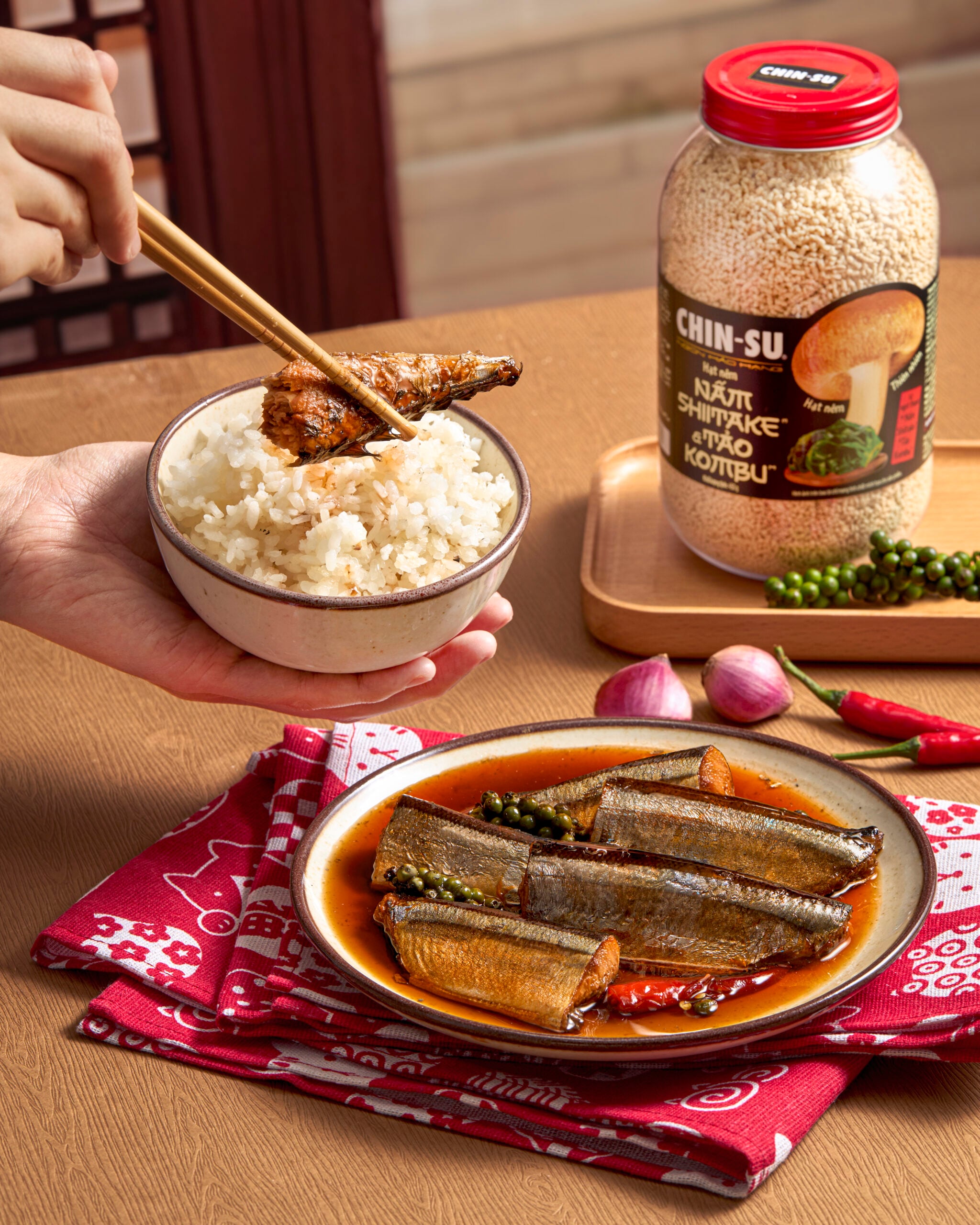 HẠT NÊM CHIN-SU NẤM SHIITAKE & TẢO KOMBU