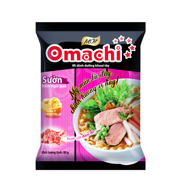 Omachi Potato Instant Noodles - Thai Spicy and Sour Shrimp Flavor - Masan Consumer