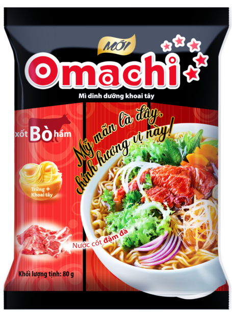 Omachi Potato Instant Noodles - Steamed Beef Flavor - Masan Consumer