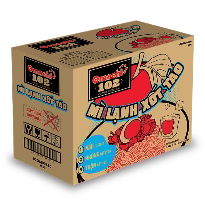 Omachi Cold Potato Noodles with Apple Sauce 110gr pack - Masan Consumer