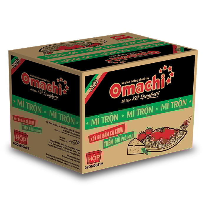 Omachi Potato Noodles Spaghetti Beef Sauce 105gr box - Masan Consumer