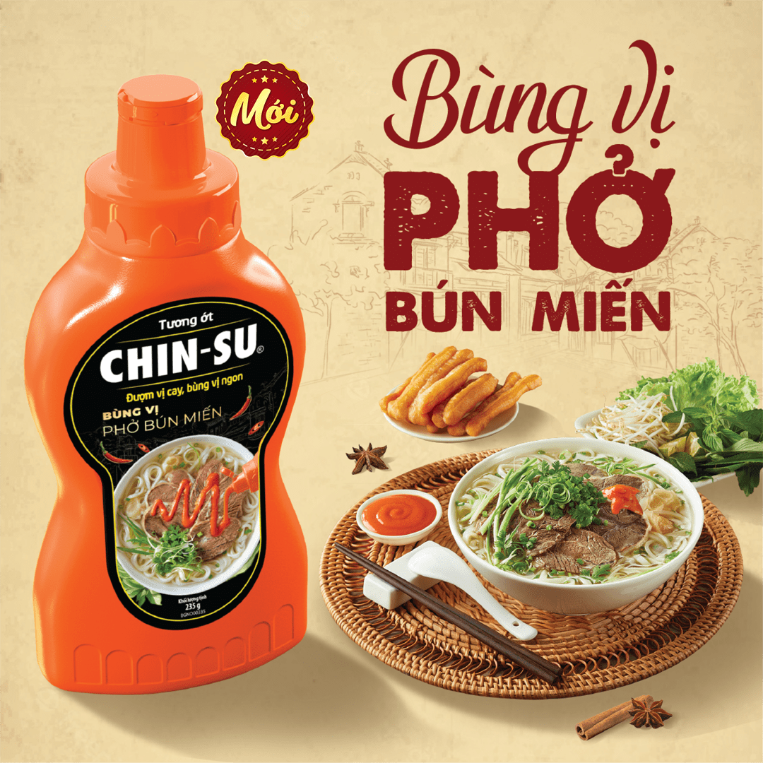 CHIN-SU Chili sauce - Robust flavor of Pho, vermicelli & noodles 235g - Masan Consumer