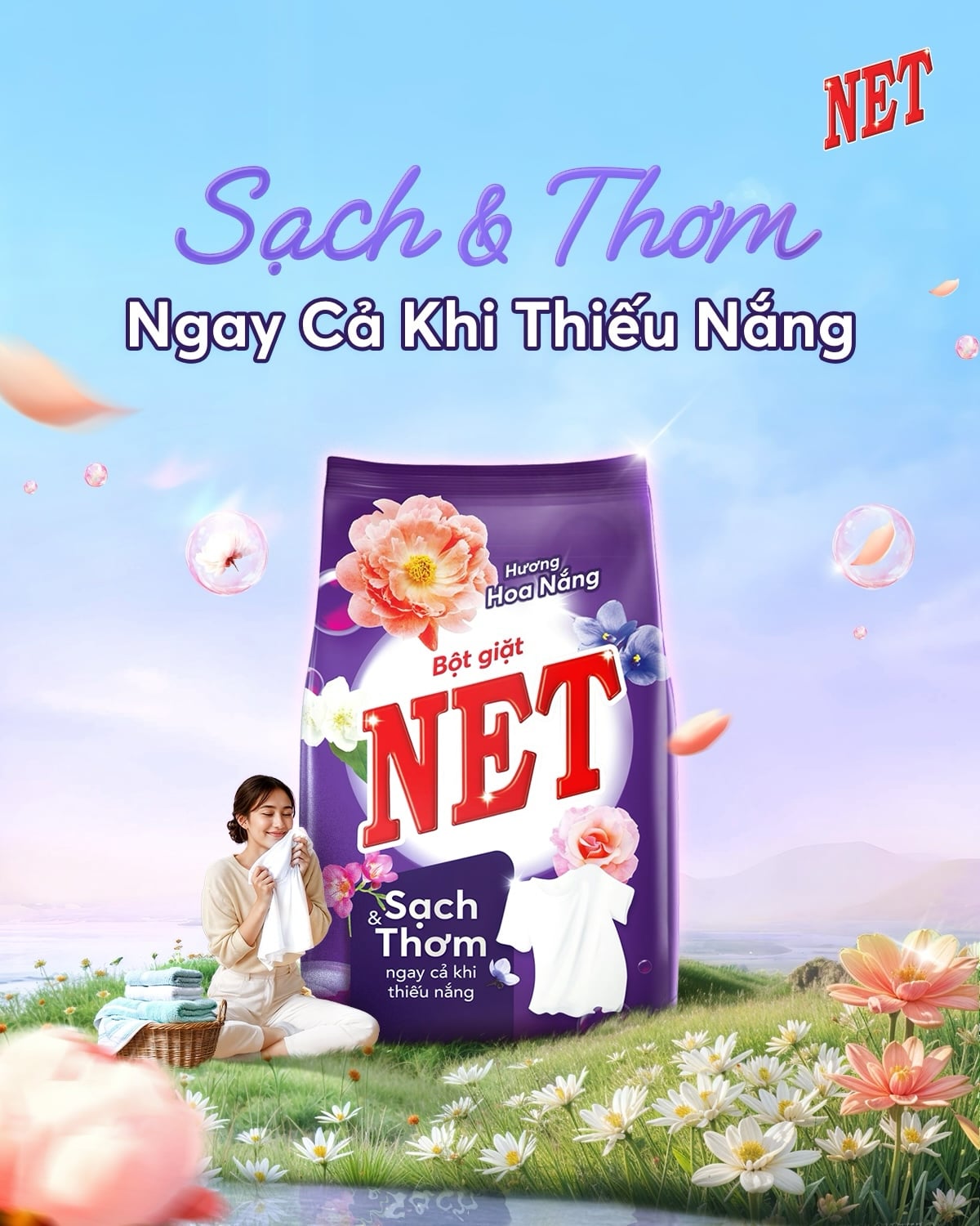 NET SUNSHINE FLOWER FRAGRANCE POWDER DETERGENT - Masan Consumer