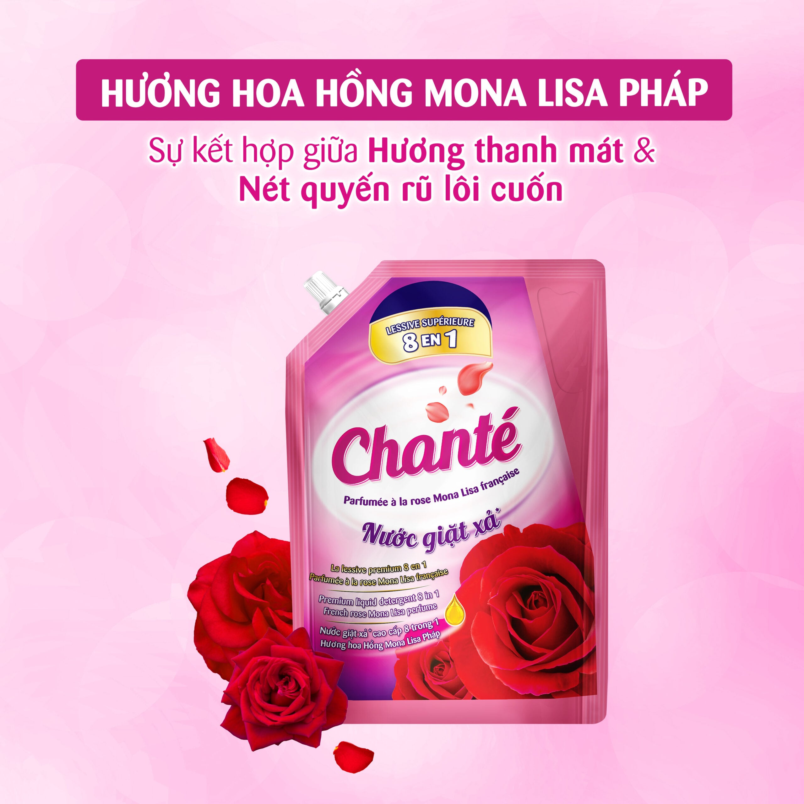 Chanté 8-in-1 Laundry Detergent & Softener​ French Mona Lisa Rose Scent - Masan Consumer