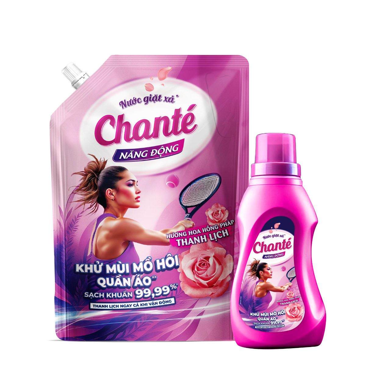 Chanté 8-in-1 Active Laundry Detergent & Softener​ Elegant French Rose Scent - Masan Consumer