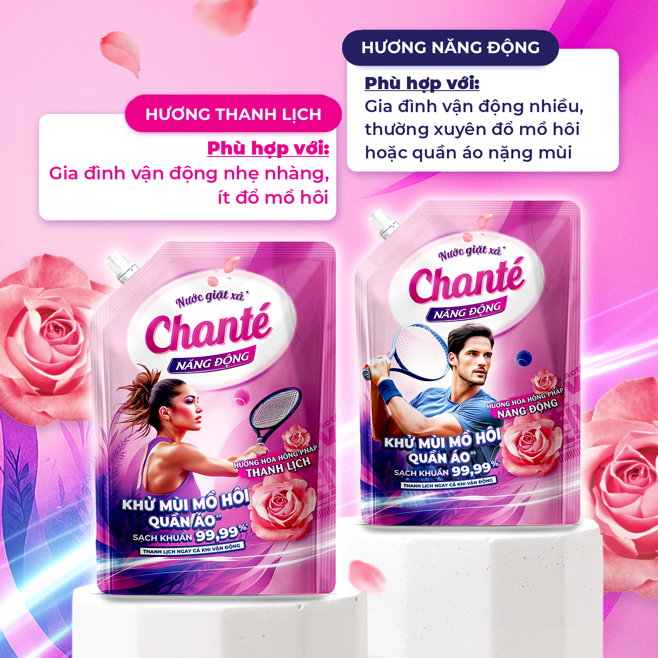 Chanté 8-in-1 Active Laundry Detergent & Softener​ Elegant French Rose Scent - Masan Consumer