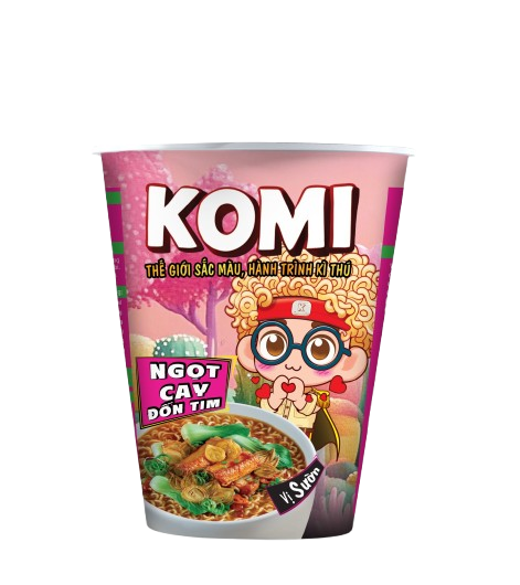 Komi Spicy Shrimp Mix Noodles – 60 g Cup - Masan Consumer